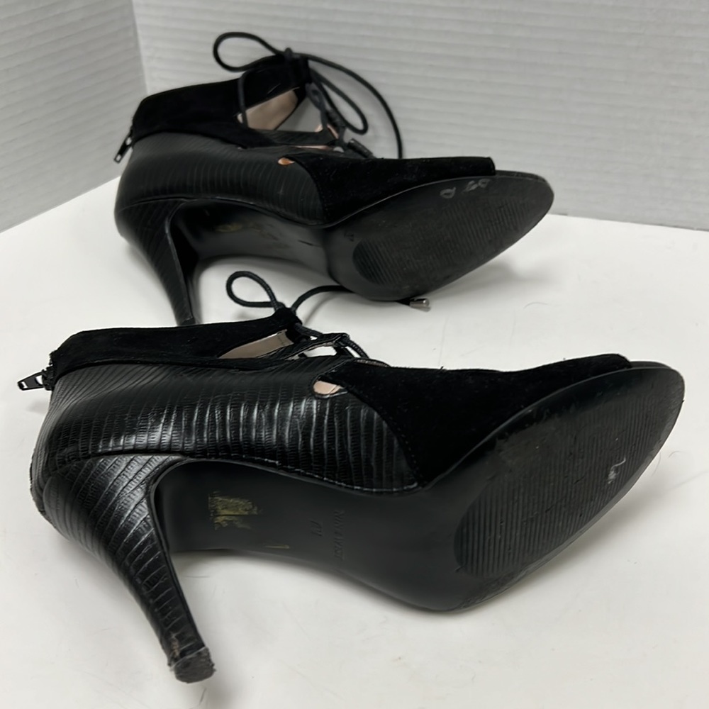 Nine West ‘Stiletto’ Open Toe Lace Up Heels - Picture 7 of 8